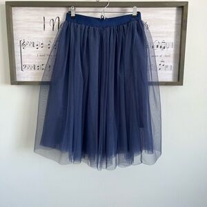 eesome Navy Layered Tulle Skirt